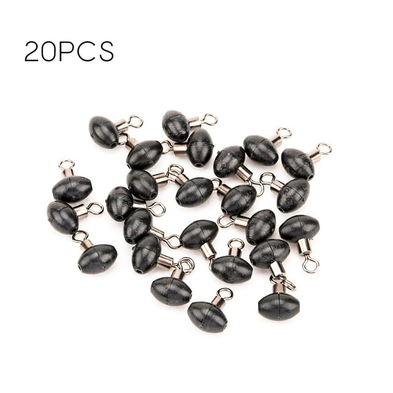 Geege 20Pcs Fishing Tackle Zip Rig Slider Pulley Beads Swivel Clip Line  Rigs 