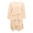 thumbnail image 4 of RUTAYY Women's Dress Casual Loose Fit Round Neck Solid Color Long Sleeve Comfortable Daily Wear Relaxed Holiday Dresses, 4 of 4