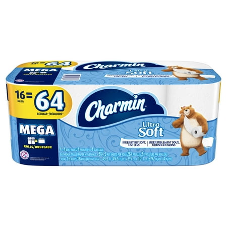 - Charmin Ultra Soft Toilet Paper, 16 Mega Rolls