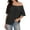 Black, variant on OSOLU Solid Color Women Summer Casual Off Shoulder T-Shirt Short Sleeve Tshirts Tee Fashionable Loose Fit Tops Holiday Dailywear