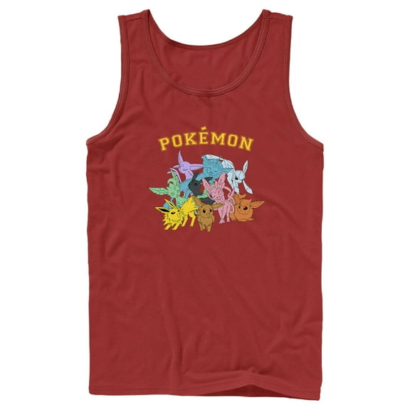 Men's Pokemon Eeveelutions  Tank Top Red Small