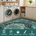 thumbnail image 6 of HOMERRY 9' x 12' Area Rug for Living Room Washable Bedroom Vintage Floral Indoor Carpet, Teal, 6 of 7