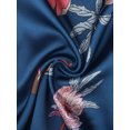 thumbnail image 5 of INSPIRE CHIC Womens Silk Pajamas Set Long Sleeves with Pants Lounge Satin Sleepwear L Blue Floral, 5 of 6