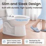 LUXE Bidet NEO 185 Plus – Dual Nozzle, Bidet Attachment, EZ-Lift Hinges, 360° Self-Clean (Chrome)