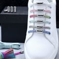 thumbnail image 4 of AURARMLET 7 Pairs of Shoe Laces for Sneakers with Metal Buckle Silver Color for Children, 4 of 8