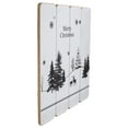 thumbnail image 4 of Northlight 16” White Merry Christmas Post Card Winter Scene Wooden Wall Sign, 4 of 5