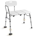 thumbnail image 1 of 5-Level Adjustable Bath and Shower Transfer Bench, Bathtub Shower Chair with Suction Cup Feet for Seniors, 300lb Load Capacity, 1 of 8