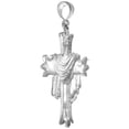 thumbnail image 2 of 2 3/16 inch Large Sterling Silver Shrouded Cross Pendant for Men Diamond Cut finish, 2 of 3