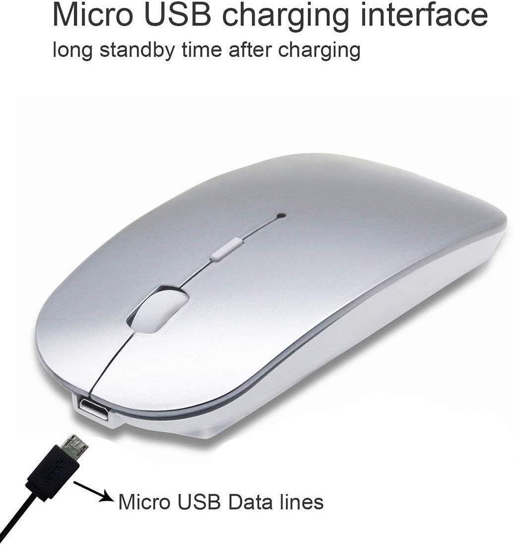 Bluetooth Mouse,Rechargeable Wireless Mouse for MacBook Pro/MacBook Air/Laptop/PC/Mac/iPad pro/Computer,Bluetooth 5.2 + 3.0 +2.4G USB Receiver