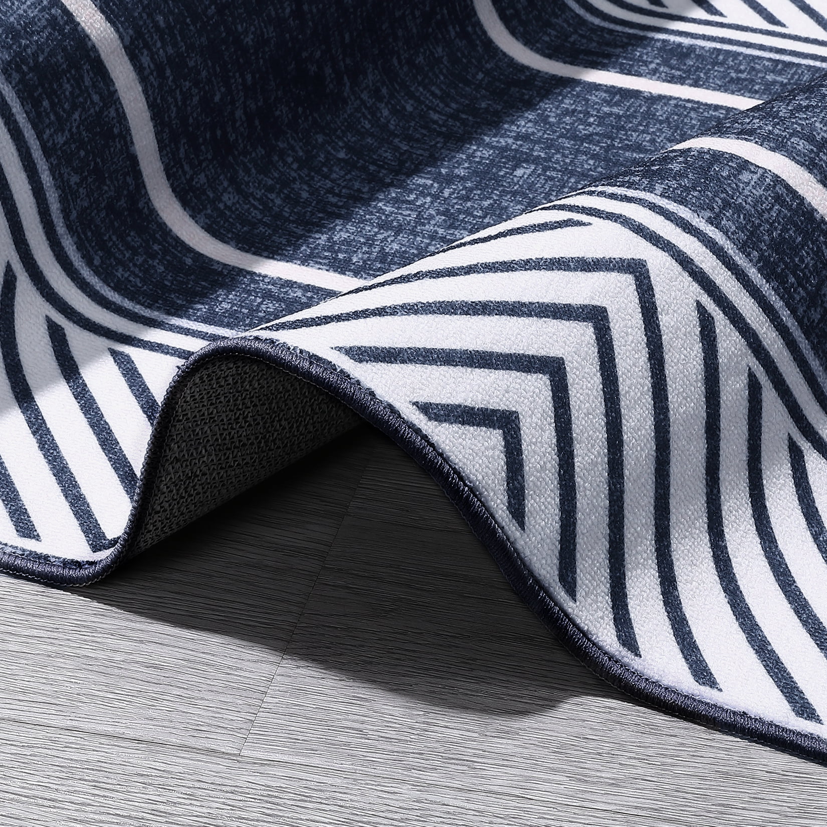 Hasoo 9' x 12' Area Rug Modern Geometric Bordered Carpet for Living Room Bedroom, Blue