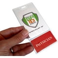 thumbnail image 4 of 5 Pack - Physician BadgeBottom Vertical Badge Buddy & ID Holder Combo - Heavy Duty 2 in 1 Badge Bottom I’D Protector Nursing Accessories - USA Printed Double Sided Role Card by Specialist ID (Red), 4 of 7