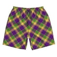 thumbnail image 4 of Bixox Men's Mardi Gras Plaid printing Casual Classic Fit Short Summer Beach Shorts, 4 of 6