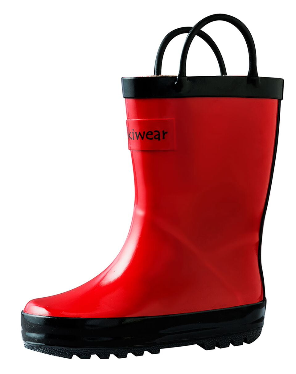 Oakiwear Kids Rain Boots For Boys Girls Toddlers Children Fiery Red