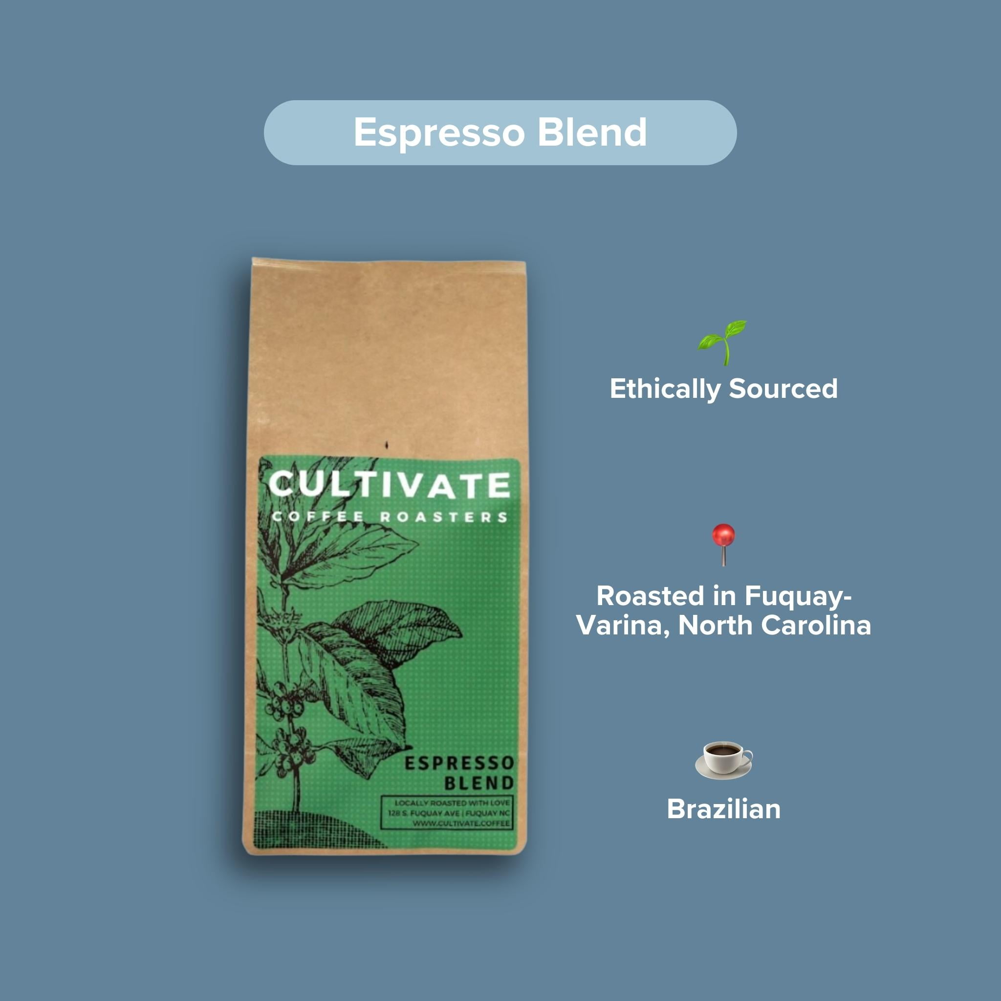 Local Cultivate Coffee Whole Bean Espresso Blend, Medium Roast