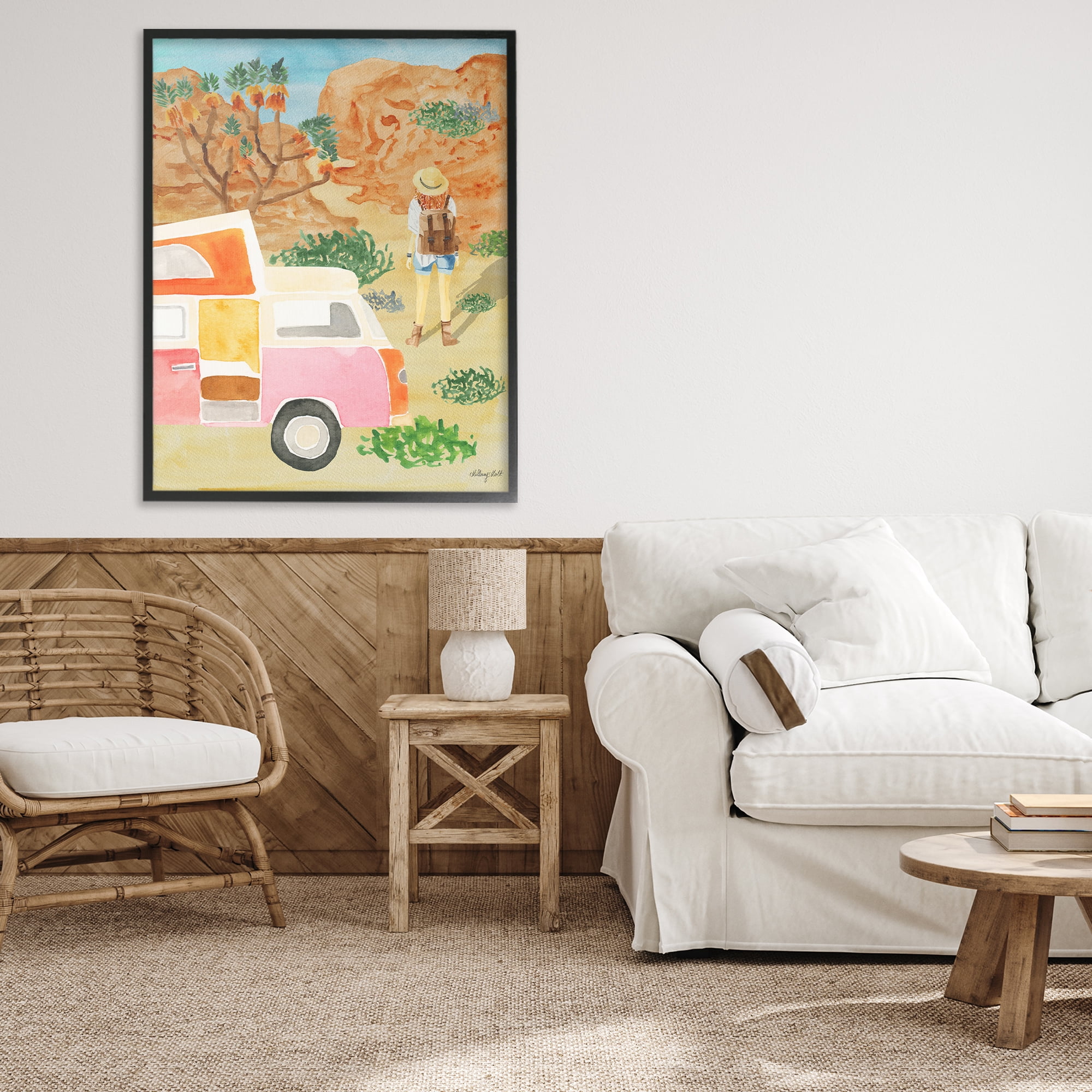 Stupell Industries Mojave Desert Road Trip Black Framed Giclee Art, design by Hillary Holt