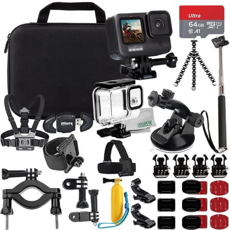 Ultimaxx Deluxe Hero 9 Bundle - Includes: Ultra 64GB Micro Memory Card Premium Hard Case Underwater Housing & Much More (32pc Bundle)