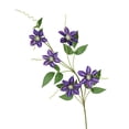 thumbnail image 2 of Moxufan Artificial Flower Realistic 5-Head Clematis Fake Flower Easy-care Simulation Flower for Wedding Home Decor,Dark Purple, 2 of 8