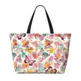 thumbnail image 2 of Sigee Butterflies and Roses Print Extra Large Waterproof Beach Travel Bag with Zipper - Durable and Versatile for Vacation, Gym, and Daily Use, 2 of 7