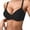Black, variant on Women's Thin Solid Color Comfortable Breathable Push Up Underwire Triple Hook Bra for Daily Support