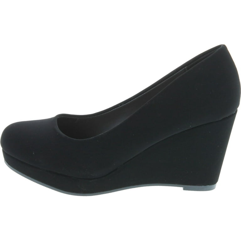 City Classified Womens Thomas Comfortable Office Dress Platform Wedge Heel