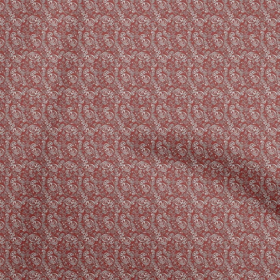 oneOone Cotton Cambric Red Fabric Asian Block Print Sewing Material Print Fabric By The Yard 42 Inch Wide