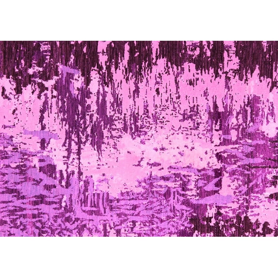 Ahgly Company Indoor Rectangle Abstract Pink Modern Area Rugs, 2' x 5'