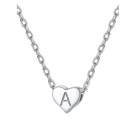 Collar de plata de ley 925 Silvora♥ con inicial de corazón letra A