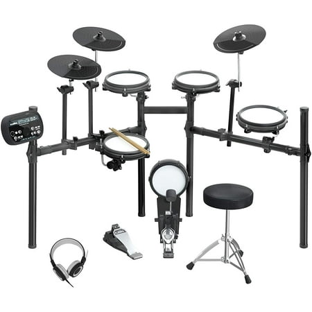 LAGRIMA LAG-710 Mesh Kit Electric Drum Set, 8 Piece Electronic Drum Kit with Adjustable Drum Throne, Headphones, Drumstick, Connection Cables, Solid Support Set