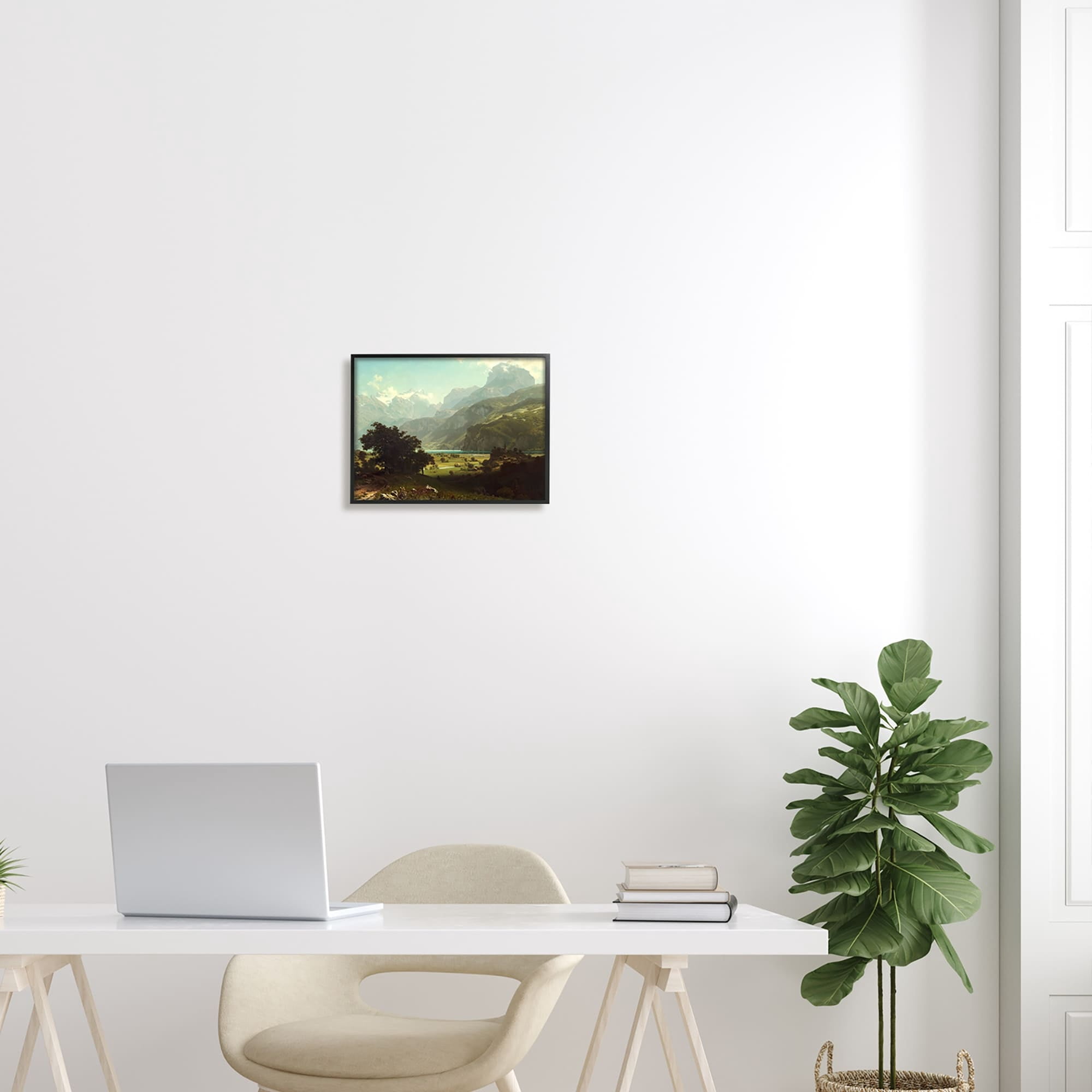 Stupell Industries Lake Lucern Albert Bierstadt Classic Fine Landscape Painting Painting Black Framed Art Print Wall Art, Design by one1000paintings