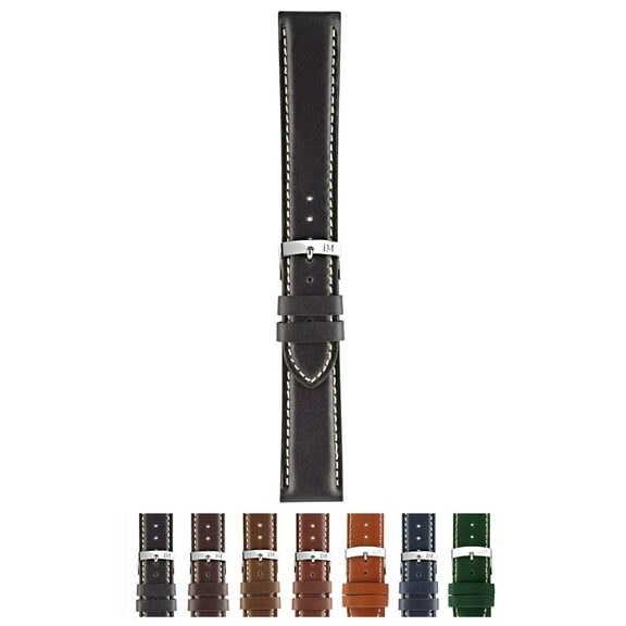 Morellato Rodius Watch Strap - Black - 18mm - Chrome-plated Stainless Steel Buckle - PERFORMANCE Collection
