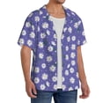 thumbnail image 4 of Wukai Daisies Flowers Men's Casual Short-Sleeve Button Down Shirt - Lightweight Summer Dress Shirt for Daily Wear-Medium, 4 of 7