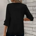 thumbnail image 5 of Cilsoka Ladies Tops and Blouses 3/4 Sleeve Summer Lightweight Tunic V-Neck Spring Work Shirts Dressy Office Business Casual Outfits, 5 of 7