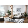 thumbnail image 3 of SAFAVIEH Kilim Adam Striped Polyester Area Rug, Ivory/Black, 8' x 10', 3 of 9