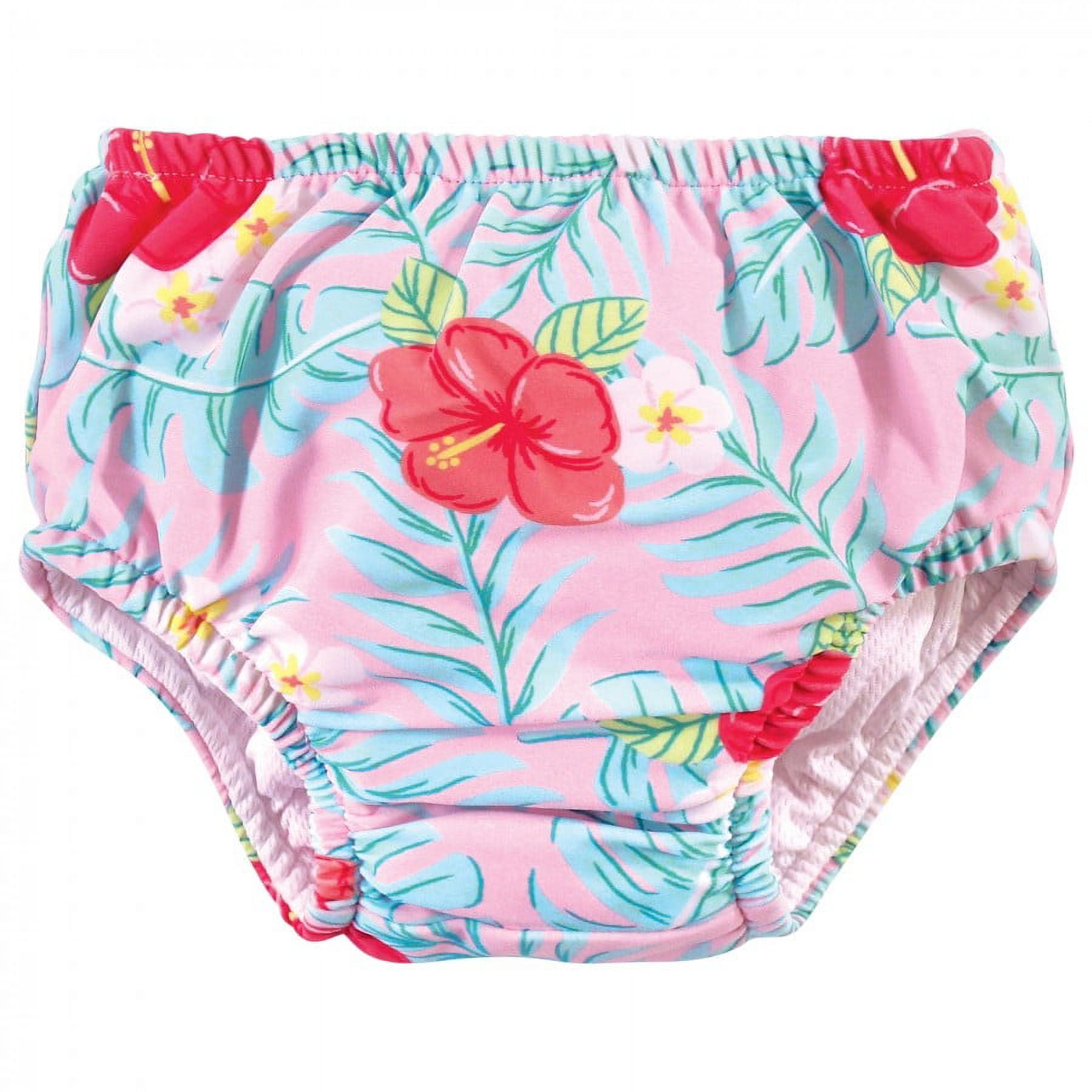 Hudson Baby Infant and Toddler Girl Swim Diapers, Tropical Floral, 4 Toddler