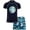 Dark Navy Beach, variant on Body Glove Boys' Rash Guard Set - UPF 50+ Short Sleeve Swim Shirt and Bathing Suit Trunks - Swimwear Set for Boys (4-12)