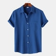 thumbnail image 6 of Hessimy Men's Hawaiian Shirt Short Sleeve Floral Button Down Shirts Tropical Holiday Beach Shirts,Floral(Blue,S), 6 of 9
