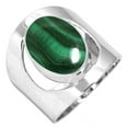 thumbnail image 1 of 925 Silver Ring For Women - Girls Green Natural Malachite Stone Silver Ring Size 12 May Birthstone Boho Silver Ring Size 12 Gift For Women On New Year 925 Silver Jewelry With Gemstone, 1 of 6