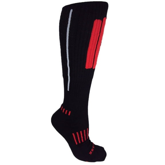 MOXY Socks Knee-High APeX Deadlift Socks, Black/Red/Grey