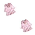 thumbnail image 3 of Blusa con lazo para mujer Sonducket Estampado especial sexy vintage cuello en V fibra playa S L XL XXL 3XL 4XL 5XL, 3 of 6