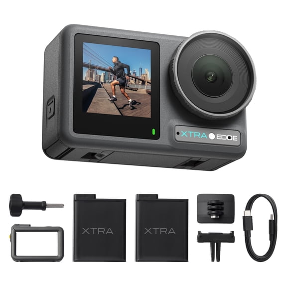 Cámara de acción Xtra Edge con sensor 1/1.3", 4K, resistente al agua hasta 16 m