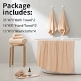 thumbnail image 3 of Jessy Home 8 Piece Home Collection Ultra Soft Cozy Towels 700 GSM Apricot Yellow Plush Towel Set, 3 of 8