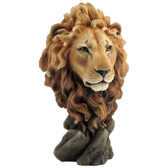 Large Lion Head Bust - King of the Jungle Statue Sculpture