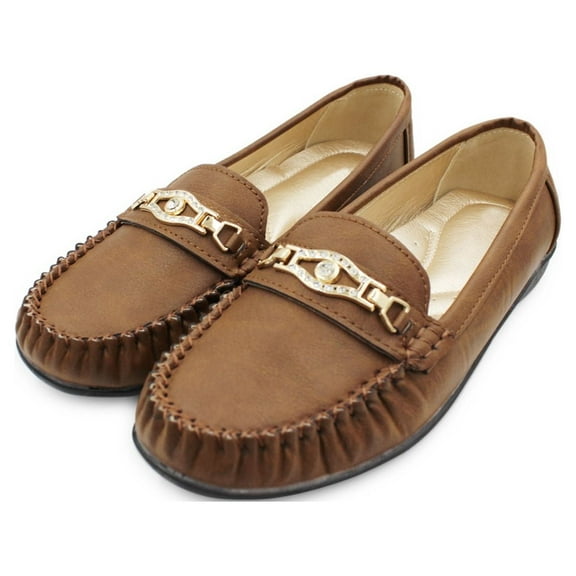 LAVRA Women's Faux Leather Loafers Casual Slip On Moccasin Shoes