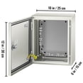 thumbnail image 6 of SKYSHALO Steel Electrical Box 12” x 10” x 6”, Carbon Steel Hinged Junction Box, IP65 Weatherproof Metal Box Wall-Mounted Electronic Equipment Enclosure Box with Mounting Plate, 6 of 9