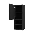 thumbnail image 4 of Praia Medicine Cabinet, Four Shelves Single Door Cabinet, Metal Handle + Black + 1 + 2 + Up to 17 in + 24 to 31 in + Bathroom + Wall Mounted + Modern + 10 - 15 inches + Particle Board + Melamine, 4 of 5