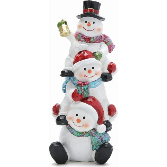 MISSUNNY Christmas Snowman Decorations Gift Winter Cute Stack Snowman Figurines Decor Indoor Home Decorations