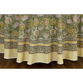 thumbnail image 4 of Green and Yellow Floral Block Printed Table Cover, Round Tablecloth, Luxury Cotton Tablecloth, Dining Table Linenes, Table Top 72x72 Inches, 4 of 5