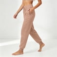 thumbnail image 5 of Women's Fleece Sweatpants Winter High Waisted Joggers Athletic Pants Casual Fall Drawstring Trousers with Pockets,Camel XL, 5 of 8