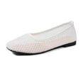 thumbnail image 5 of ShiShine Women's Mesh Ballet Flats Cute Bow Square Toe Slip On Shoes Breathable Soft Comfort Walking Shoes, 5 of 9