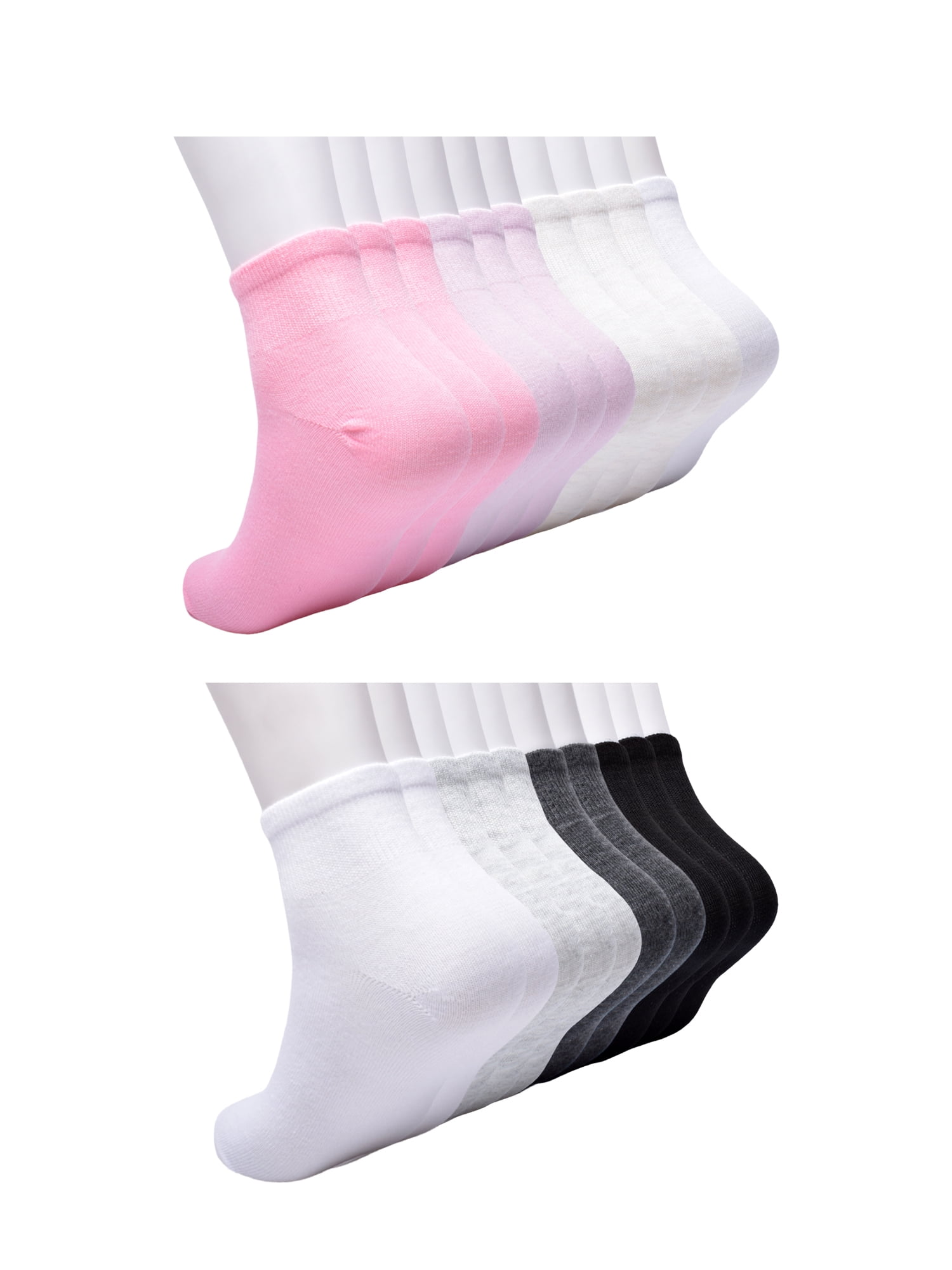 No Boundaries Womens Ankle Socks, 20-Pack, Shoe Size 4-10